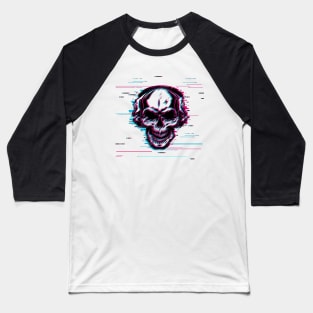 Glitch Skull Baseball T-Shirt